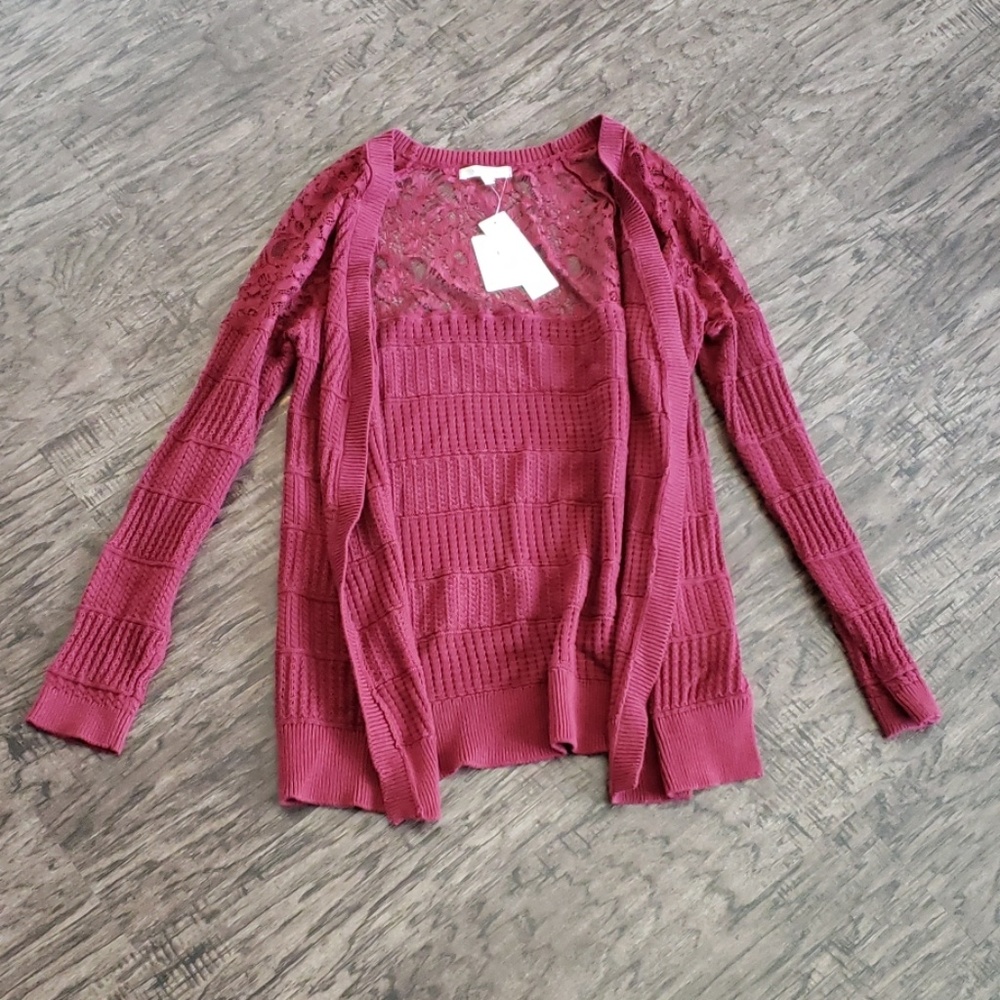 ⚡1 HOUR SALE⚡NWT 41 Hawthorn Lace Detail Cardigan